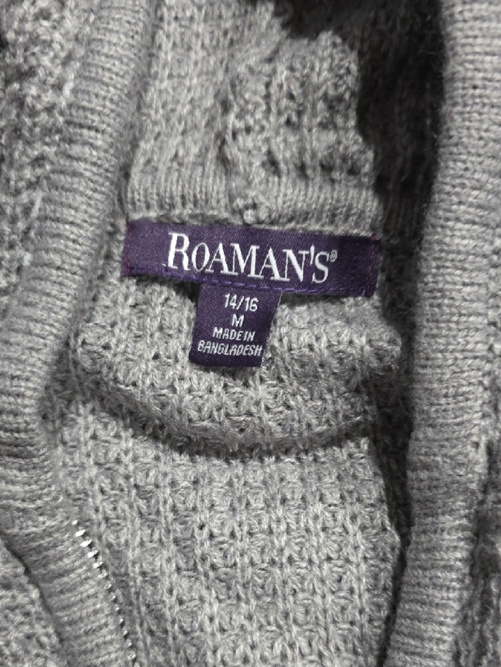 Roaman's Light Gray Hooded Jacket - Picture 3 of 3